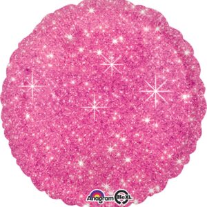 18" Faux Sparkle Hot Pink Balloon