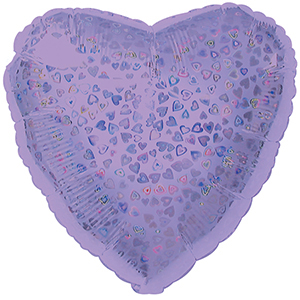 18" Lavender Heart Pattern Dazzleloon