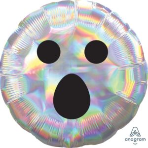 18" Iridescent Ghost Face Foil Balloon